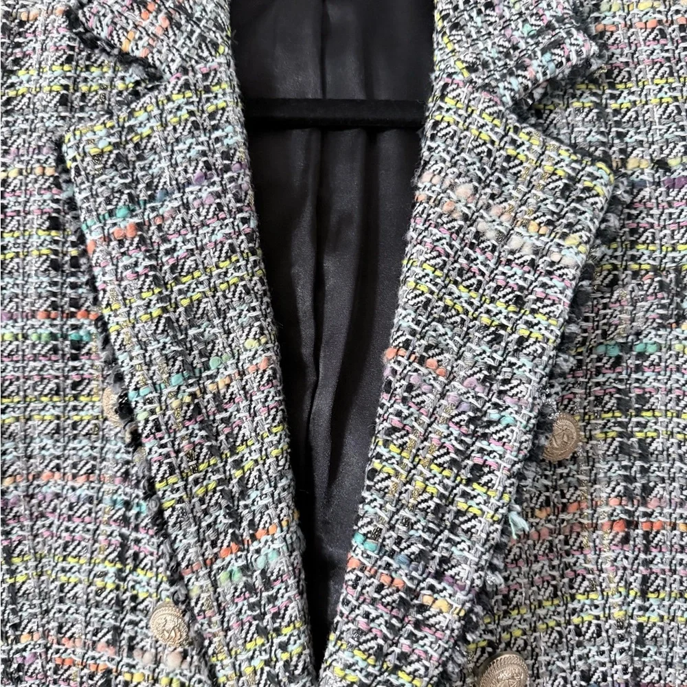 Generation love Eliza tweed double breasted blazer in "rainbow" size L - Picture 9 of 10